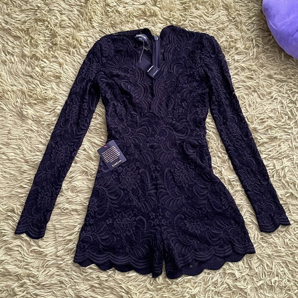 NWT Floral Lace BEBE Romper US Size 0
